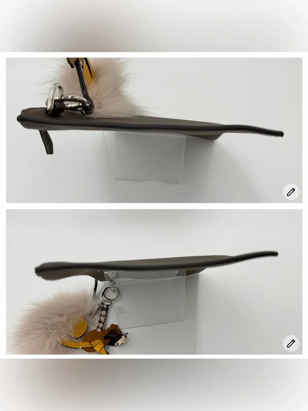 Fendi Limited Edition 100th Anniversary Leather Zip Pouch w/Squirrel Pom Charm🐿️ - Picture 15 of 15
